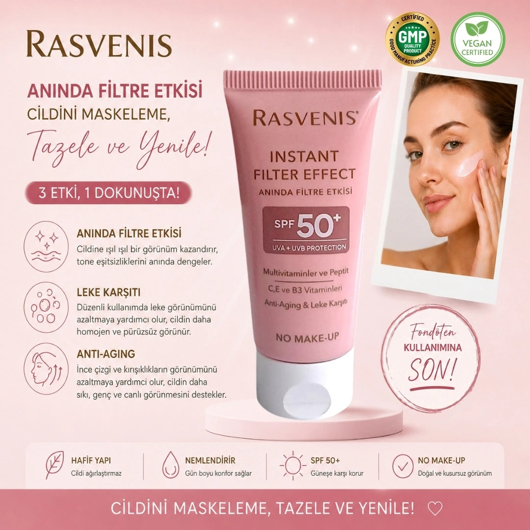 Rasvenis Instant Filter Effect SPF 50+ Güneş Kremi (50 Ml)