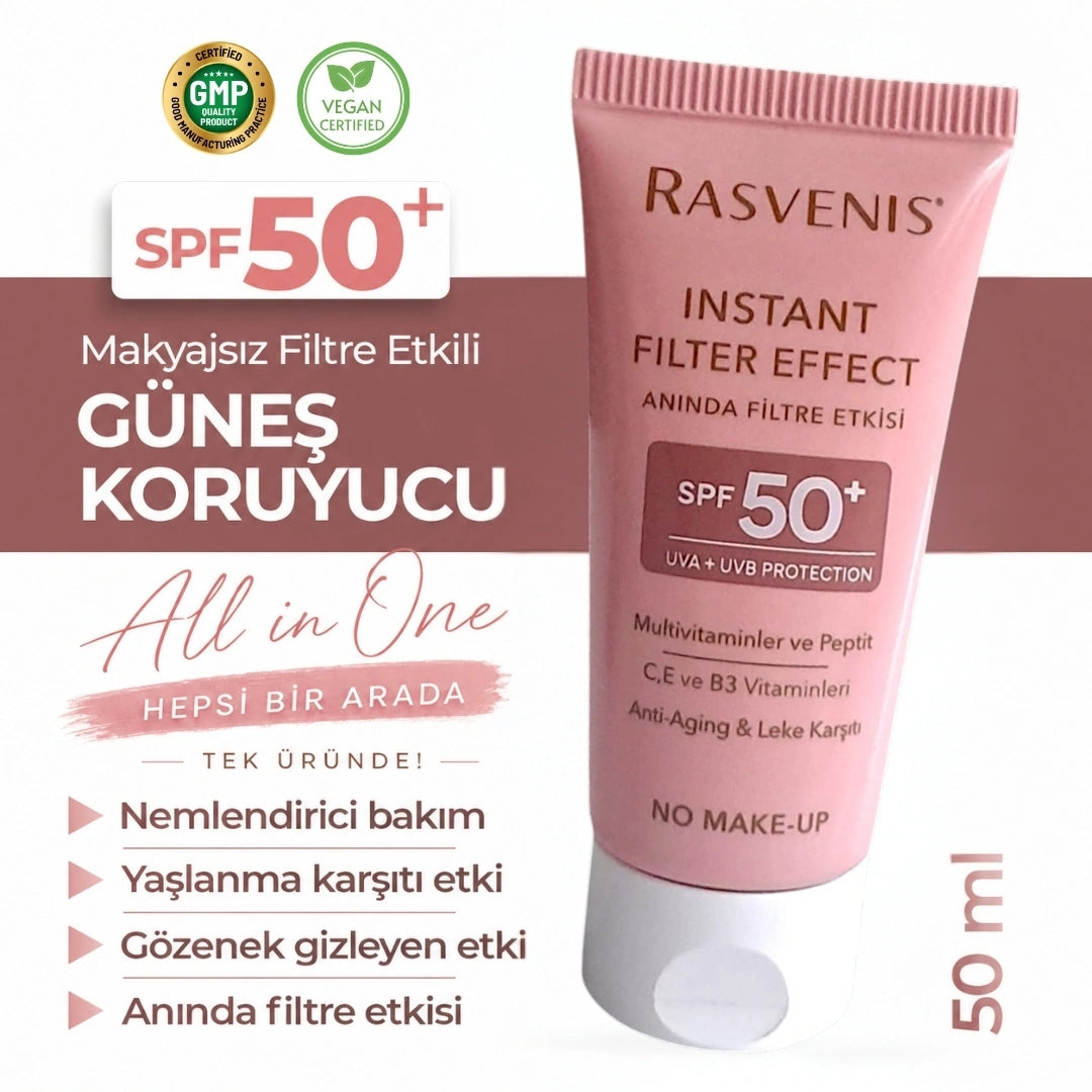 Rasvenis Instant Filter Effect SPF 50+ Güneş Kremi (50 Ml)