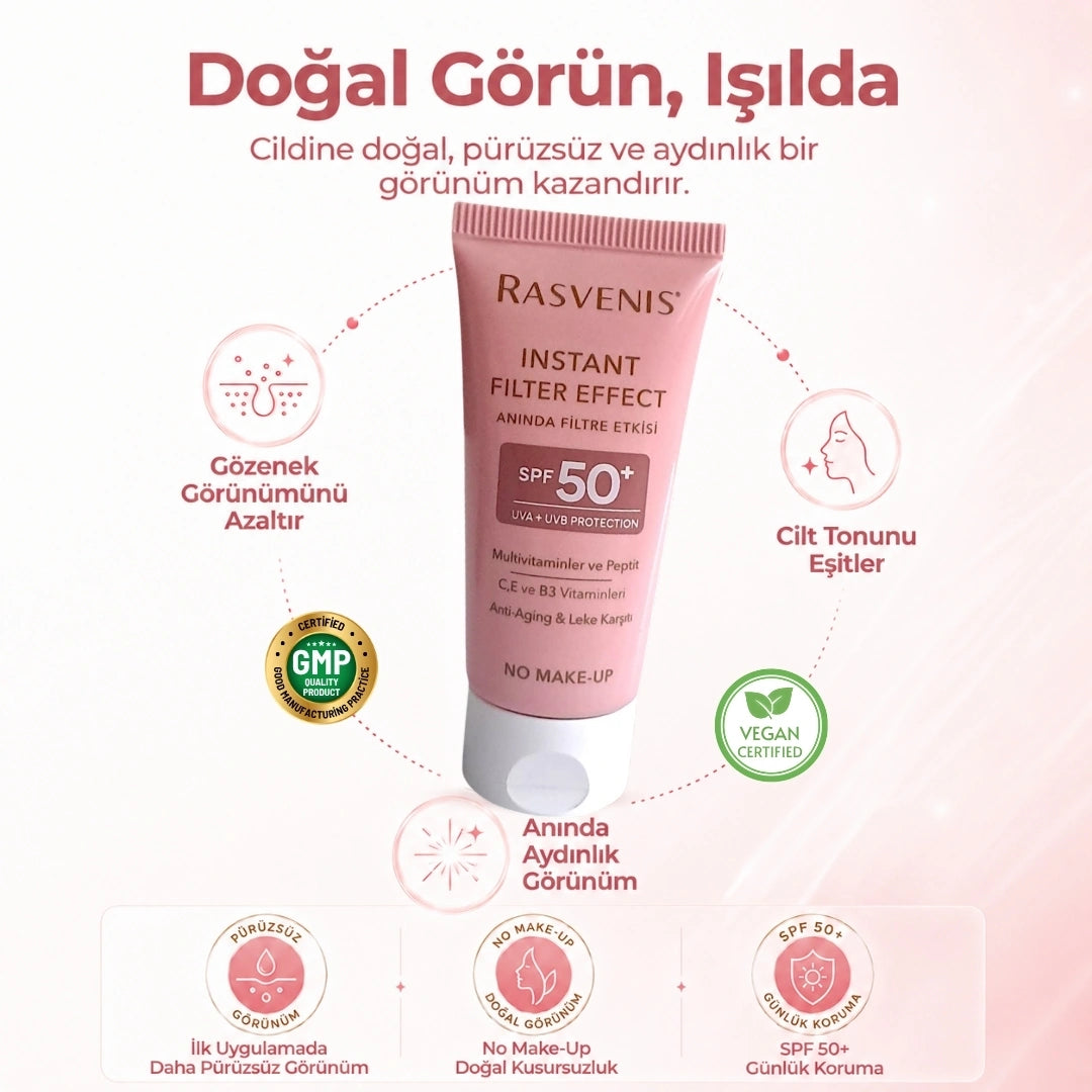 Rasvenis Instant Filter Effect SPF 50+ Güneş Kremi (50 Ml)